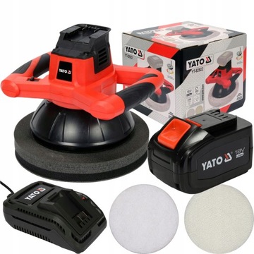 АВТОМОБИЛЬНАЯ ПОЛИРОВАЛЬНАЯ МАШИНА YATO. 18В +2 колодки +6Ач