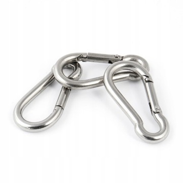 Karabińczyk Karabinek do lin nierdzewny strażacki 6mm 5 szt.