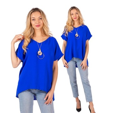 BLUZKA DAMSKA Elegancka Klasyczna PLUS SIZE 10 Kolorów WISIOREK GRATIS