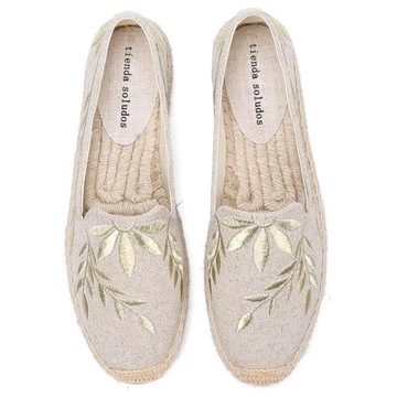 BUTY ESPADRYLE LNIANE LEN PŁÓCIENNE HAFTOWANE