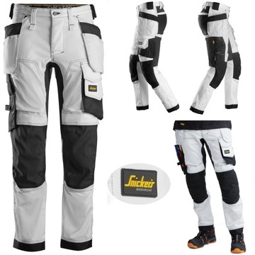 Spodnie robocze Snickers 6241 Stretch 48 białe NAJPOPULARNIEJSZY model