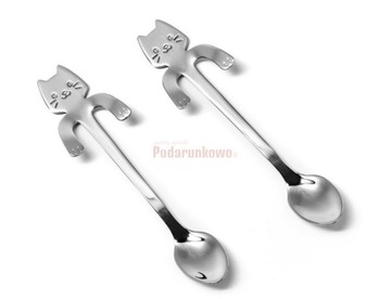 ЛОЖКИ КОФЕЙНЫЕ ЧАЙНЫЕ, МОТИВ КОШКИ, ПОДВЕСНЫЕ, 2 шт.