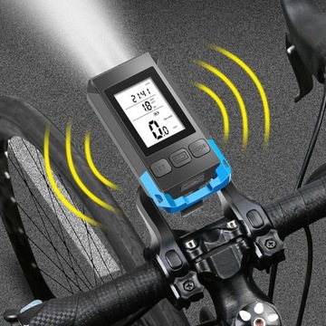 ЖК-дисплей велосипедного спидометра синего цвета.