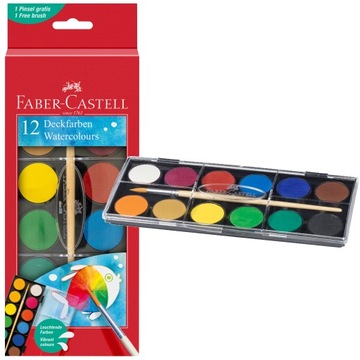 FABER-CASTELL Farby akwarelowe Rybka 12 kol 30 mm