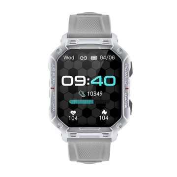 Zegarek sportowy smartwatch sport Ultra srebrny TRENINGOWY PL MENU