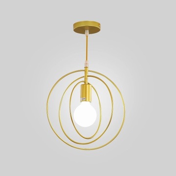 LAMPA WISZACA ZŁOTA LOFT LAMPA SUFITOWA E27 OKRĄGŁY NOWOCZESNA DO SALONU