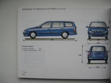 RENAULT MEGANE I 1999-2002 польская цветная инструкция, оригинал 2000 г.