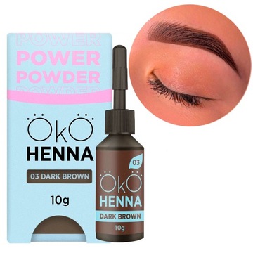 HENNA DO BRWI BRĄZ PUDROWA CIEMNO BRĄZOWA OKO #03 DARK BROWN 10g
