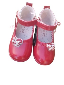BALERINY pantofelki BALERINKI pantofle półbuty LinShi RED czerwone 30