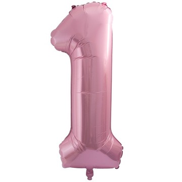 Balony Foliowe Cyfra 1 Urodziny Róż Roczek 100cm