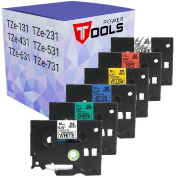 BROTHER PT-H107B 12 мм печатные ленты 6 цветов комплект