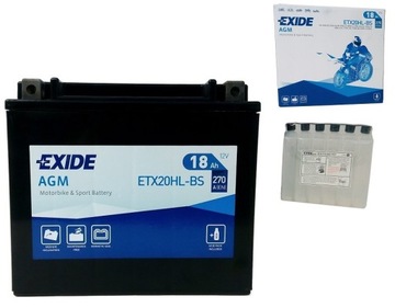 Akumulator ETX20HL-BS/YTX20HL-BS 12V 18Ah Exide