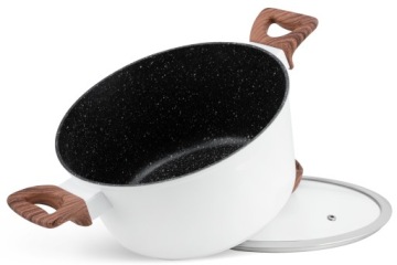 НАБОР ГРАНИТНЫХ ГОРШКОВ, 21 ПРЕДМЕТ, БЕЛЫЙ ИНД.