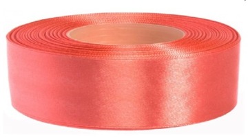 Wstążka Tasiemka Satynowa 25mm NASYCONY KORAL 8041