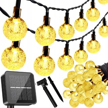 LAMPKI OGRODOWE 30 LED 4.5M SOLERNE GIRLANDA ŚWIETLNA BIAŁY CIEPŁY ŻARÓWKI