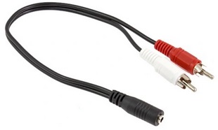 PRZEJŚCIÓWKA JACK 3,5 NA 2 RCA CINCH AUX MINI JACK