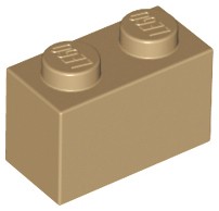 LEGO 3004 KLOCEK 1x2 piaskowy ciemny NOWY (1g)