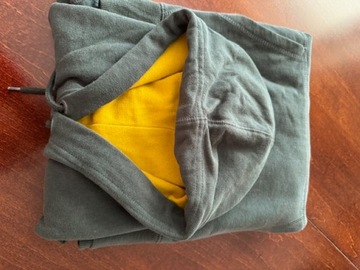 Bluza męska M Petrol Industree zielonożółta z printem z kieszenią z przodu