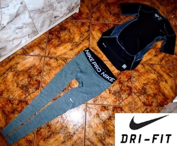 NIKE DRI FIT komplet dres ORYGINAŁ legginsy i bluzka r M 38 NOWOŚĆ