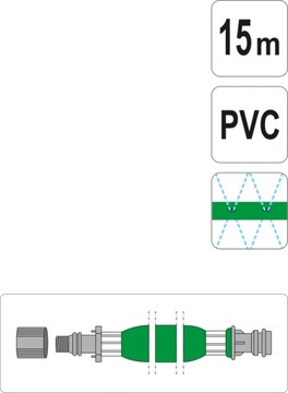 ОПРЫСКИВАЮЩИЙ САДОВЫЙ ШЛАНГ 15м 16мм ДЛЯ ПОЛИВА