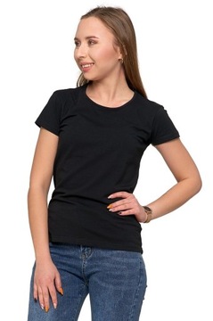 Koszulka damska T-shirt Bluzka Czarna Gładka Moraj rozmiar M