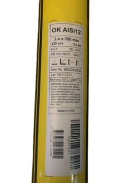 ELEKTRODA DO ALUMINIUM ESAB OK ALSi12 fi 2,4/350