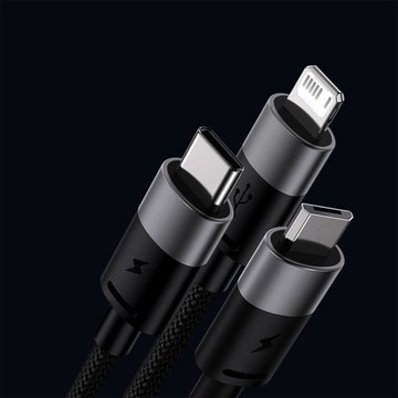 USB-Micro/USB C/Lightning кабель BASEUS 3 в 1, 1,2 м