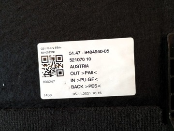 BMW G30 G31 PODLAHA KRYTINA KUFRU ZADNÍ 9484940