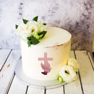 Топпер для торта из розового золота с голубем и крестом, украшение для Святого Причастия