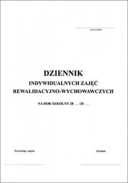 Dziennik indywidualnych zajęć rewalidacyjno-wychowawczych A4