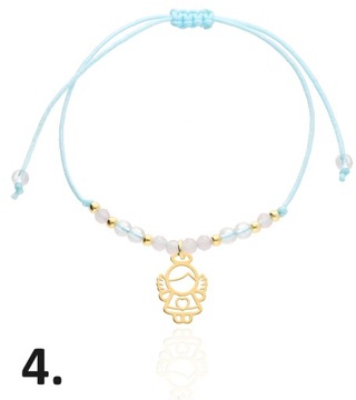 Браслет с ангелом, натуральные камни, ПРИЧАСТИЕ, КРЕЩЕНИЕ, ГРАВИВА