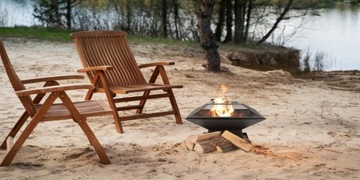 СТАЛЬНАЯ САДОВАЯ ПЕЧЬ С КРЫШКОЙ 45 СМ + НАГРЕВАТЕЛЬ + ВИЛКА ПОЖАРНАЯ ПАЛКА