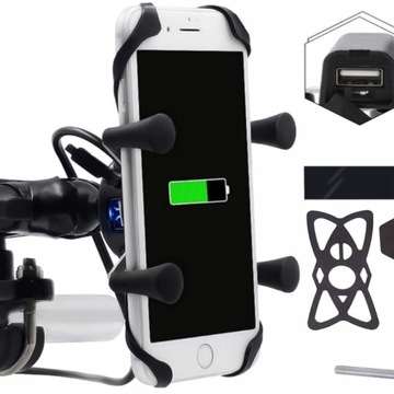 Uchwyt Motocyklowy na Telefon Uchwyt do Telefonu USB