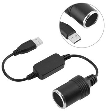 ADAPTER KONWERTER USB GNIAZDO ZAPALNICZKI 12V