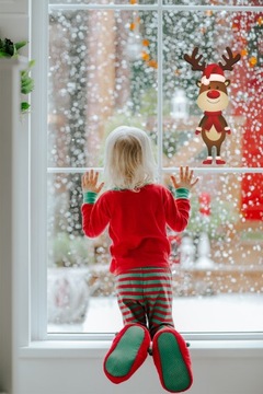 РОЖДЕСТВЕНСКИЙ ОЛЕНЬ 3 МАЛЕНЬКАЯ наклейка на окно А