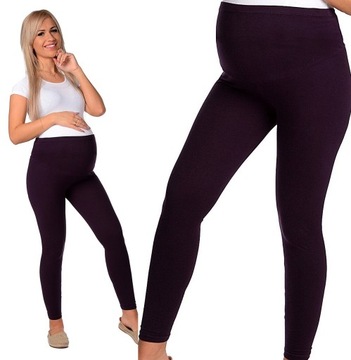 LEGGINSY CIĄŻOWE getry z panelem bawełna L/40