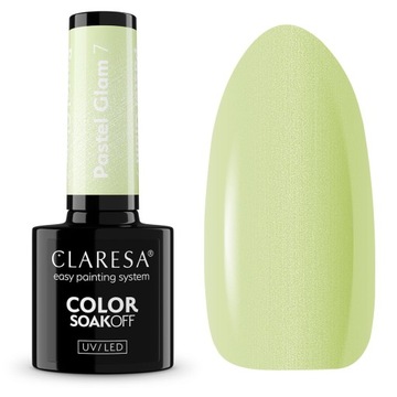 CLARESA LAKIER HYBRYDOWY PASTEL GLAM zielony EFEKT LIPGLOSS 7