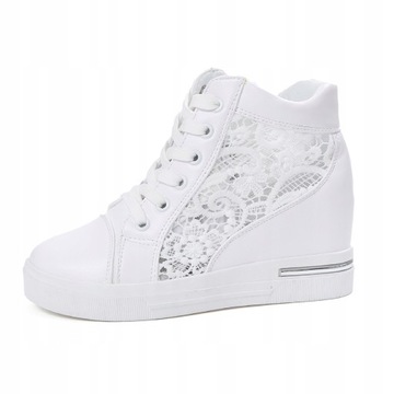 BIALY BOTKI SNEAKERSY NA KOTURNIE SPORTOWE R.39