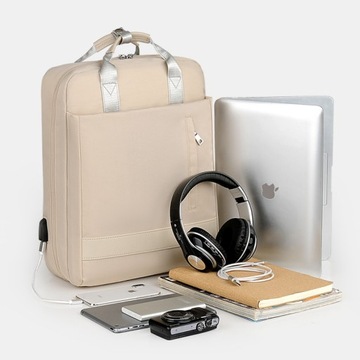 JQ 1005 рюкзак/сумка для ноутбука 15,6 дюйма с USB, бежевый