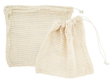 Worek na zakupy x5 bawełniany SIATKA 20x25cm ecru