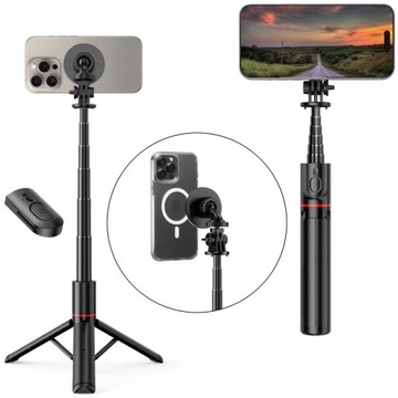 Selfie Stick Bluetooth 2w1 Tripod + Pilot z MagSafe do iPhone 15 14 13 /Pro