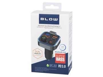 OUTLET Transmiter FM BLOW Bluetooth 5.1 + QC3.0 74-166