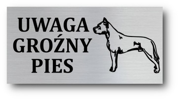 Tabliczka UWAGA GROŹNY PIES 20x10cm