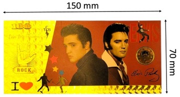 Позолоченная уникальная коллекционная банкнота «ЭЛВИС ПРЕСЛИ»