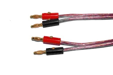 Kabel głośnikowy 2 wtyki banan / 2 wtyki banan 1m