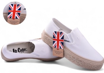 Buty Damskie Lee Cooper Espadryle Wsuwane Trampki białe platforma 2430 r.40