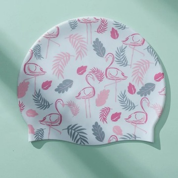 Adults High Elastic Silicone Swimming Caps Wo