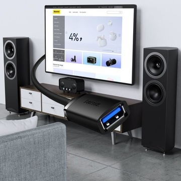 Удлинительный кабель USB 3.0 0,5 м, черный