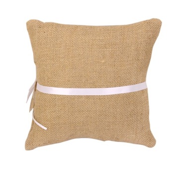 Гессенский джут, деревенский свадебный джут, подушечка для обручального кольца, кружевной бант