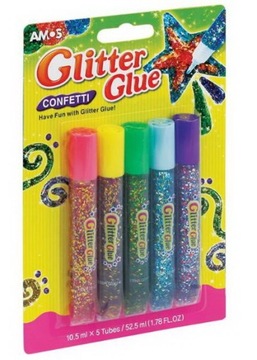 Klej z brokatem AMOS GCF10B5 CONFETTI (5 kolorów)